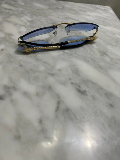 Retro Rimless Leopard Sunglasses