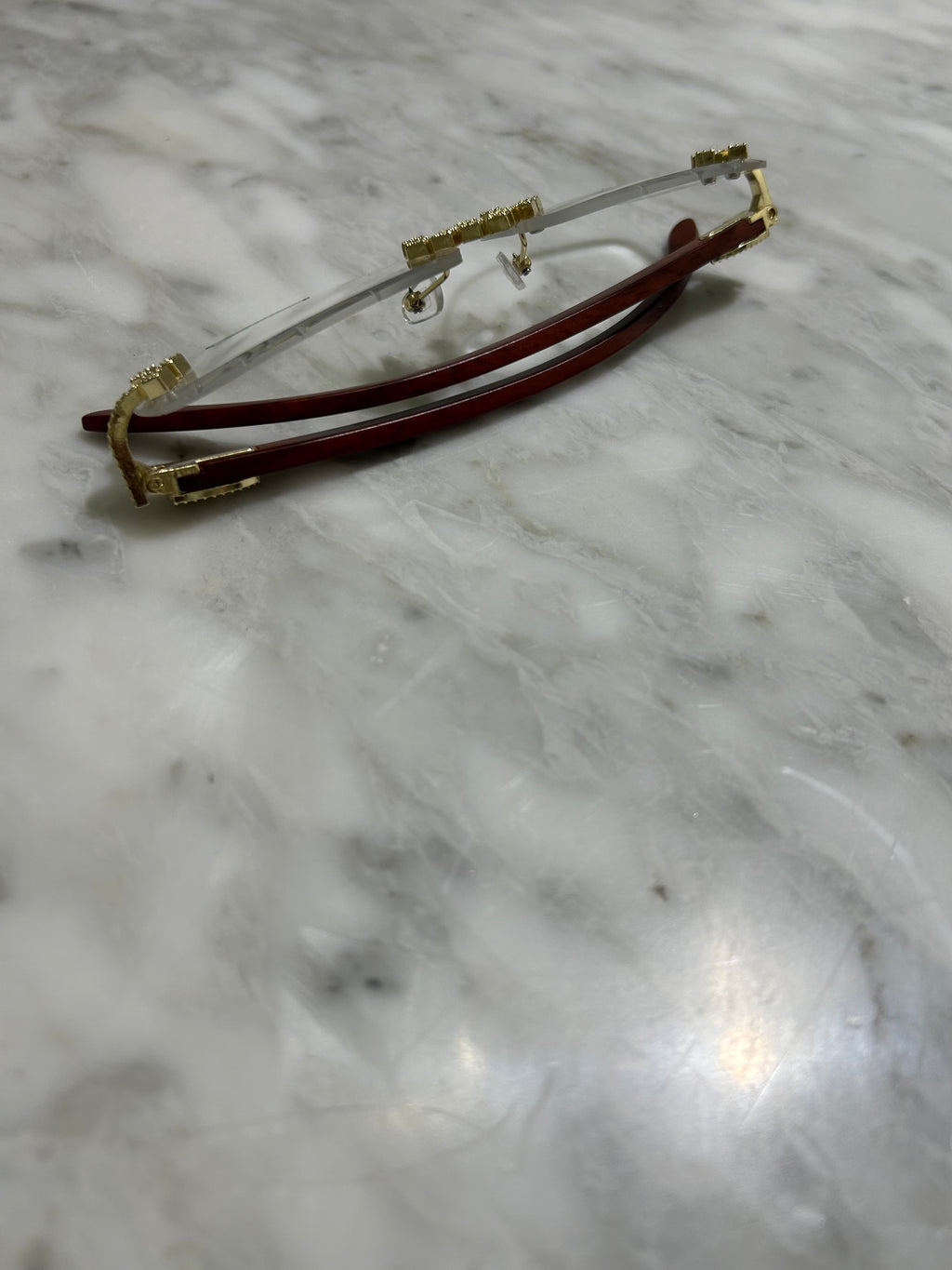 Rimless Cut Edge Square Sunglasses