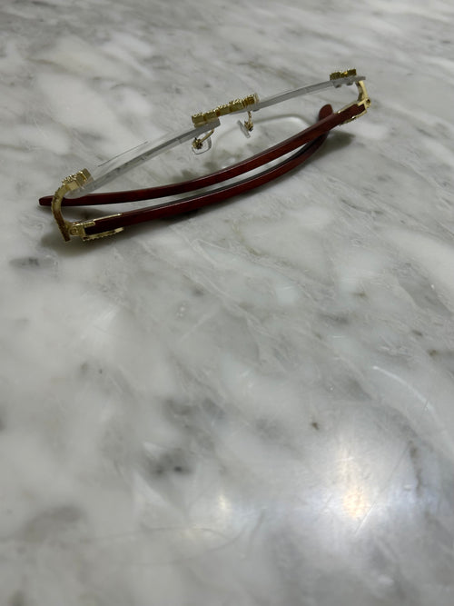 Rimless Cut Edge Square Sunglasses
