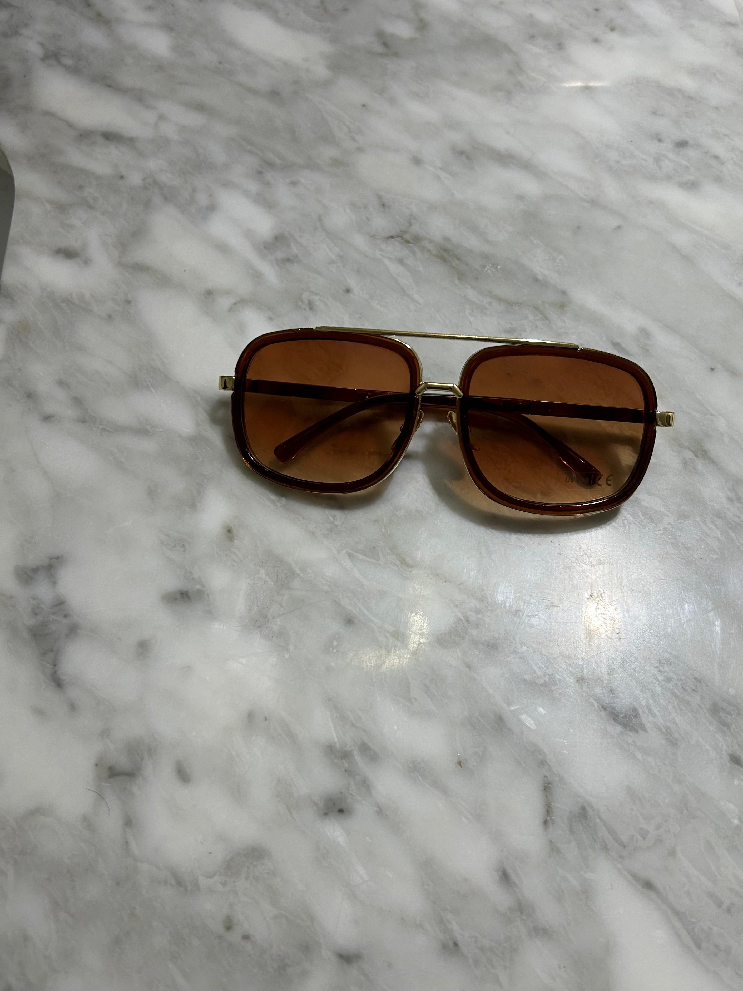 Metal Mirror Tint Square Sunglasses