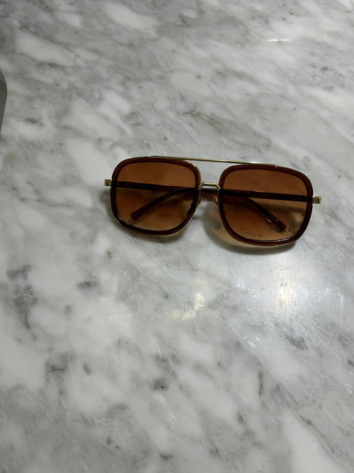 Metal Mirror Tint Square Sunglasses