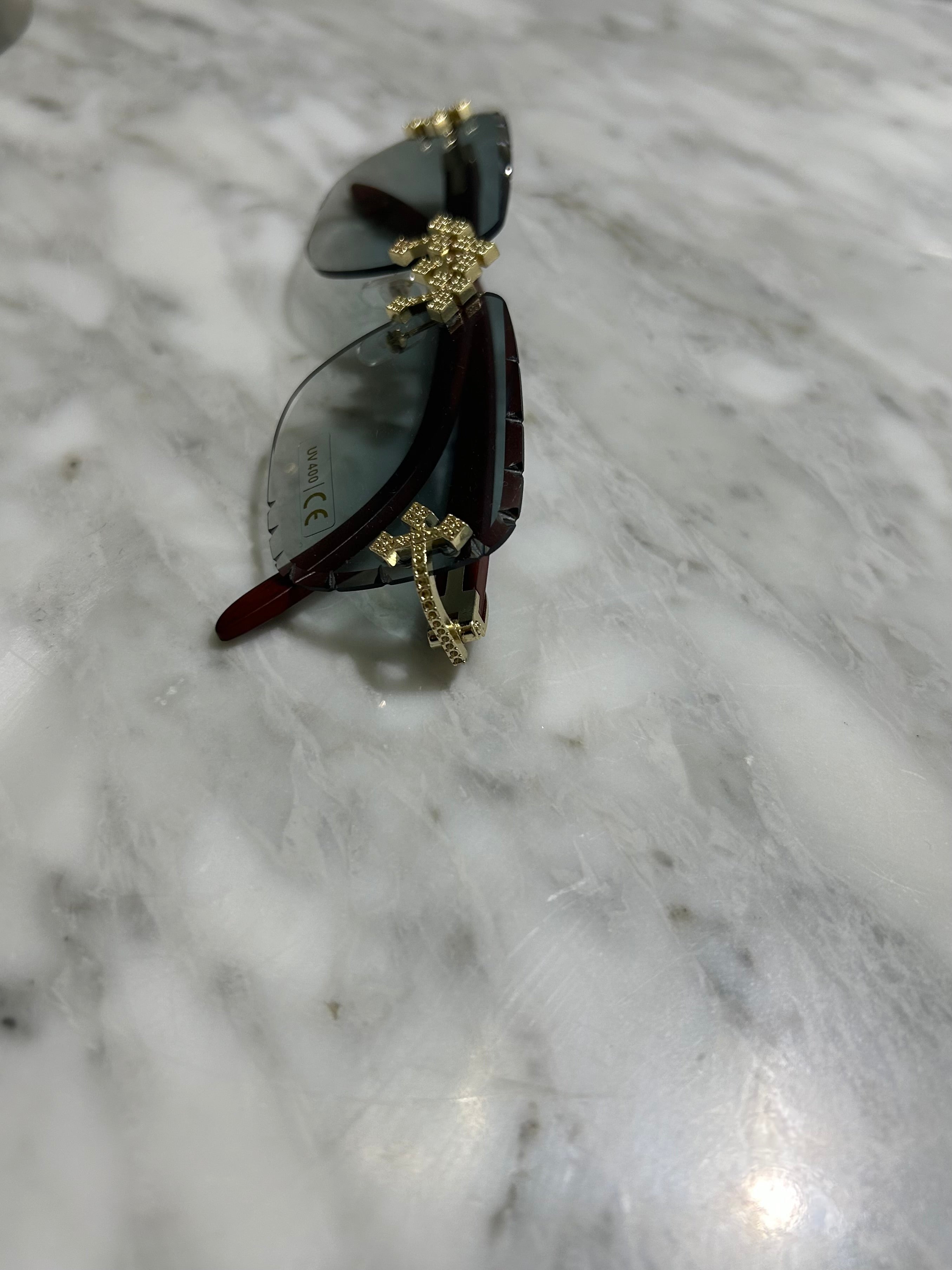 Rimless Cut Edge Square Sunglasses