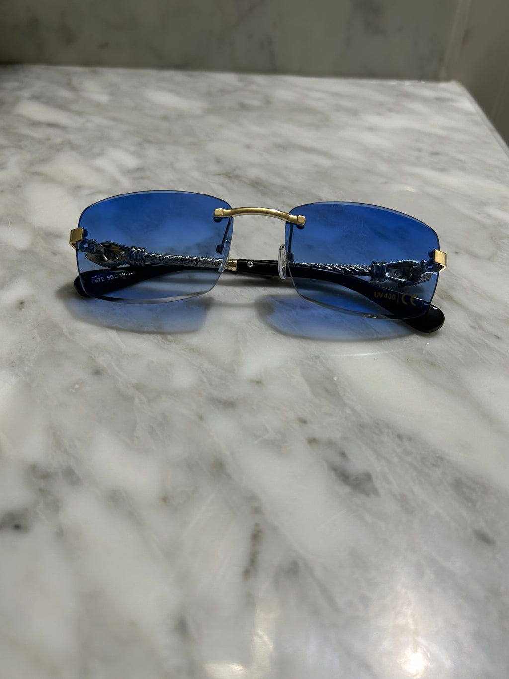 Retro Rimless Leopard Sunglasses