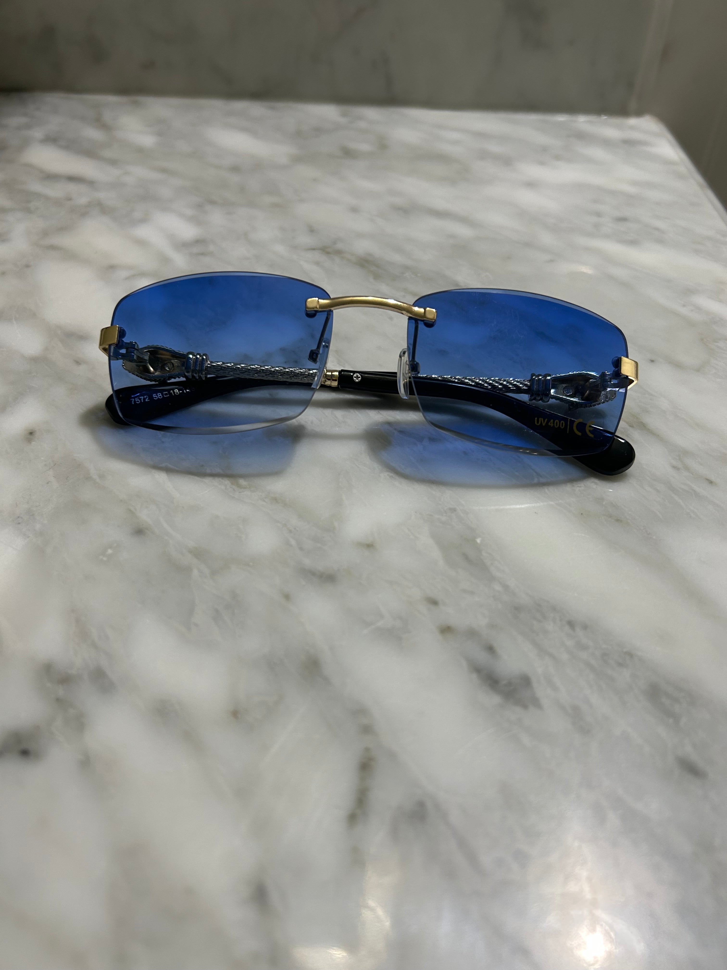 Retro Rimless Leopard Sunglasses