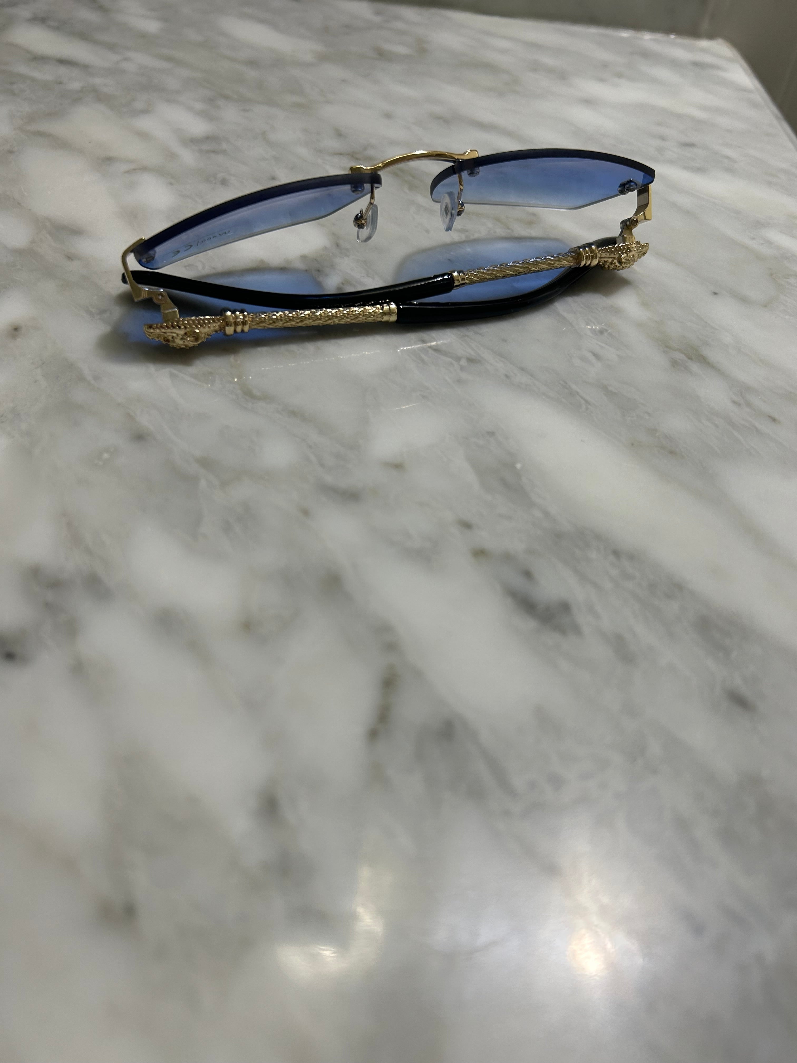 Retro Rimless Leopard Sunglasses