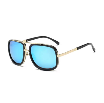 Metal Mirror Tint Square Sunglasses