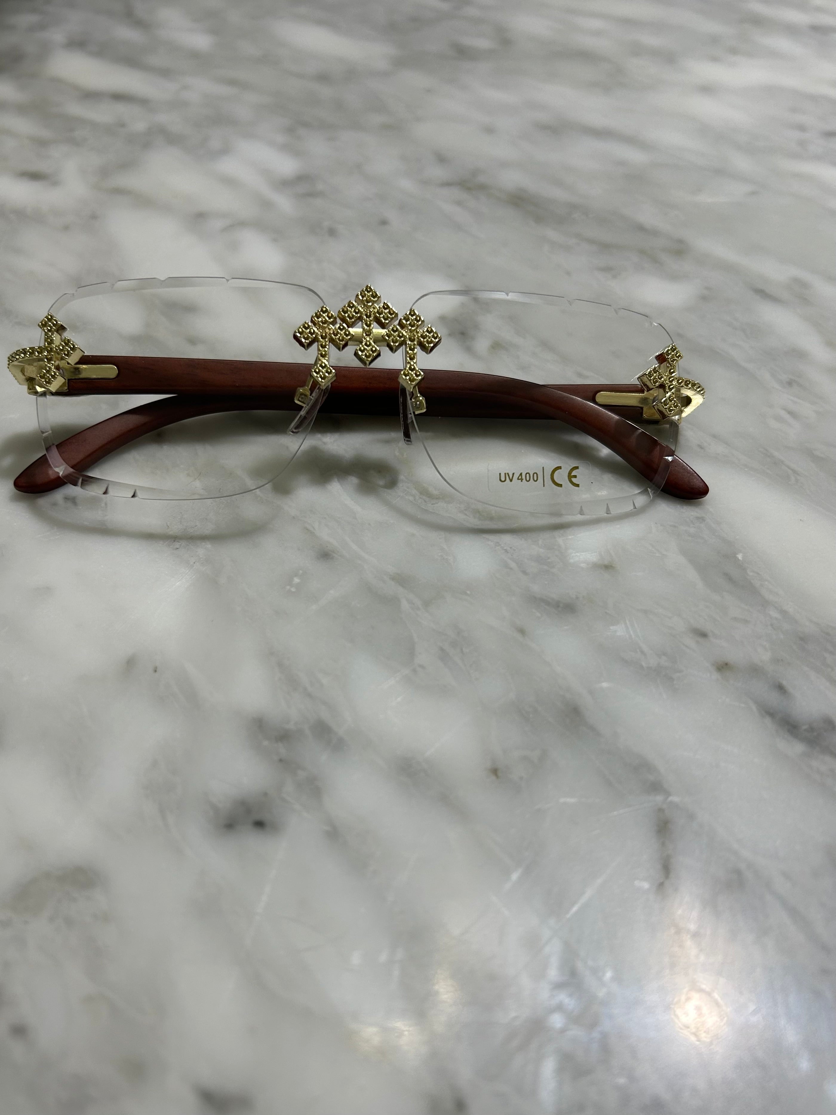 Rimless Cut Edge Square Sunglasses