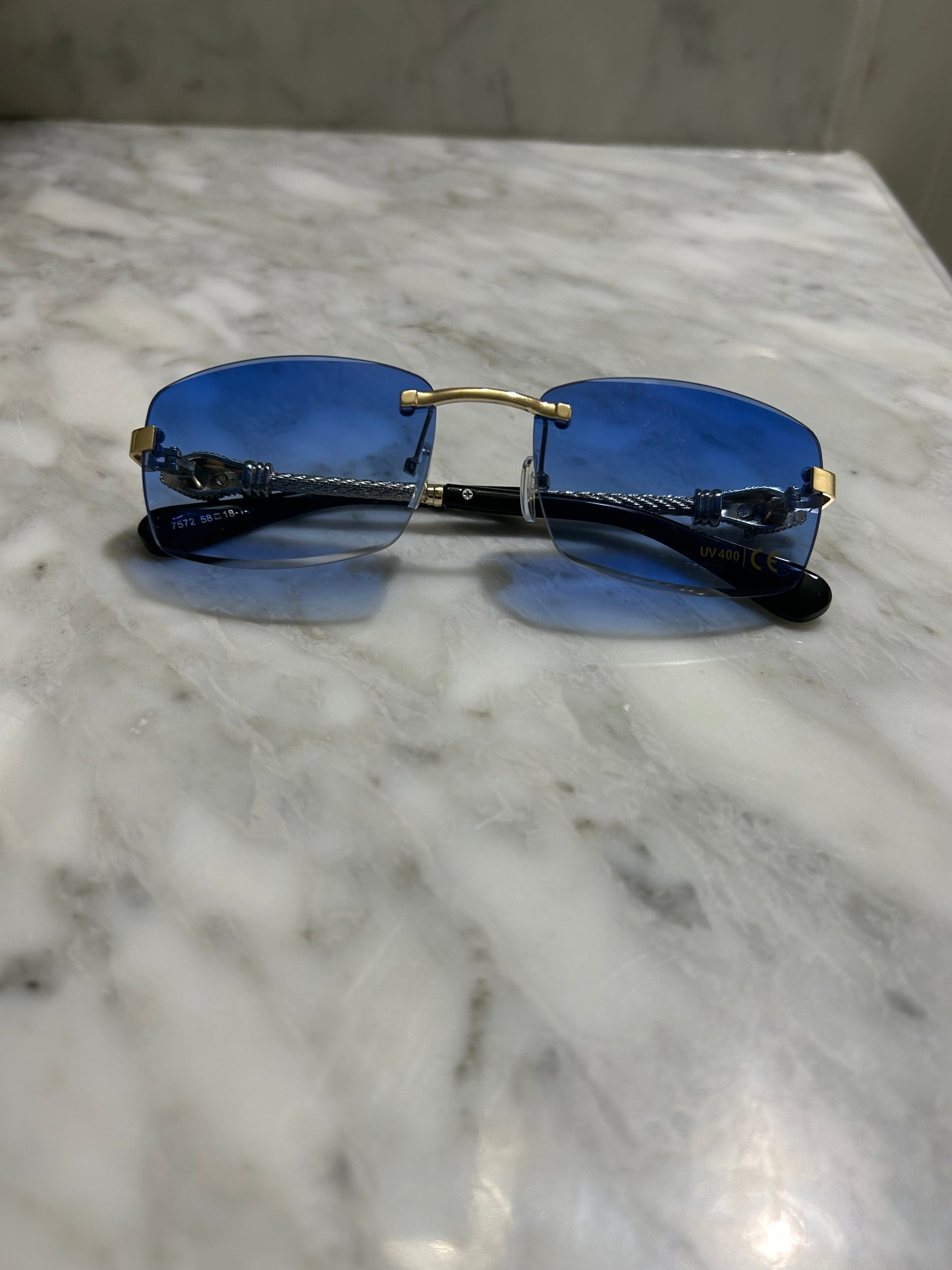 Retro Rimless Leopard Sunglasses